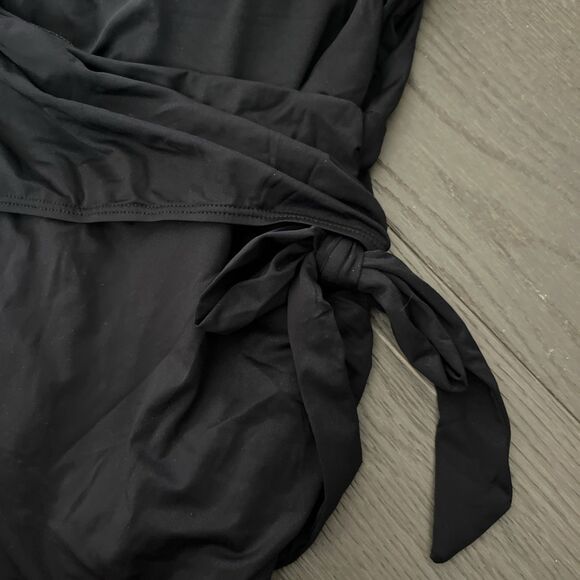 Yonique Solid Black One Piece Swimsuit Women's Size 24W NWT - Picture 2 of 5